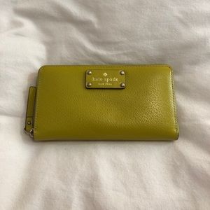Kate Spade lime green zip wallet